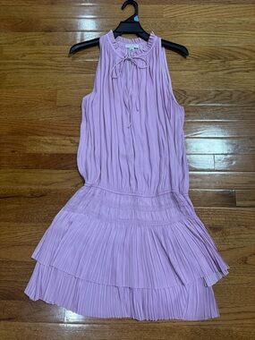 Current Air Lavender Pleated Midi Dress